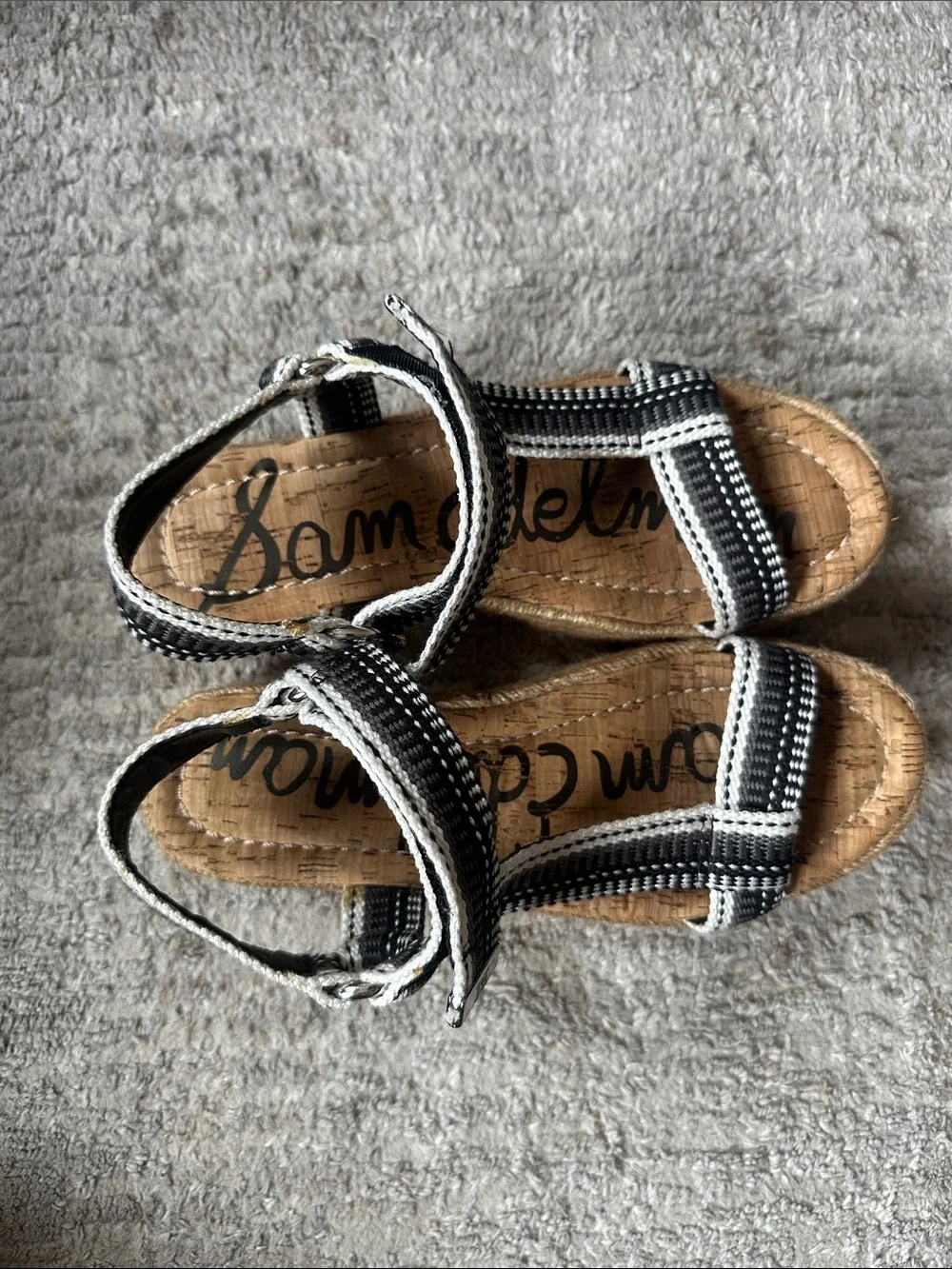 Platform Espadrille Sandals- Black and White Striped